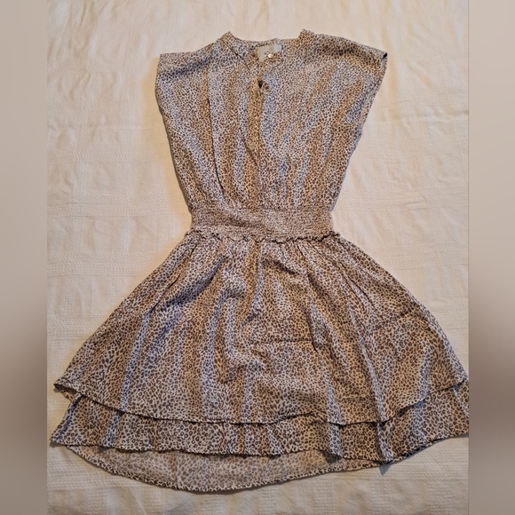 Rails women's size Small Angelina Sand Cheetah linen blend dress EUC - Picture 1 of 10